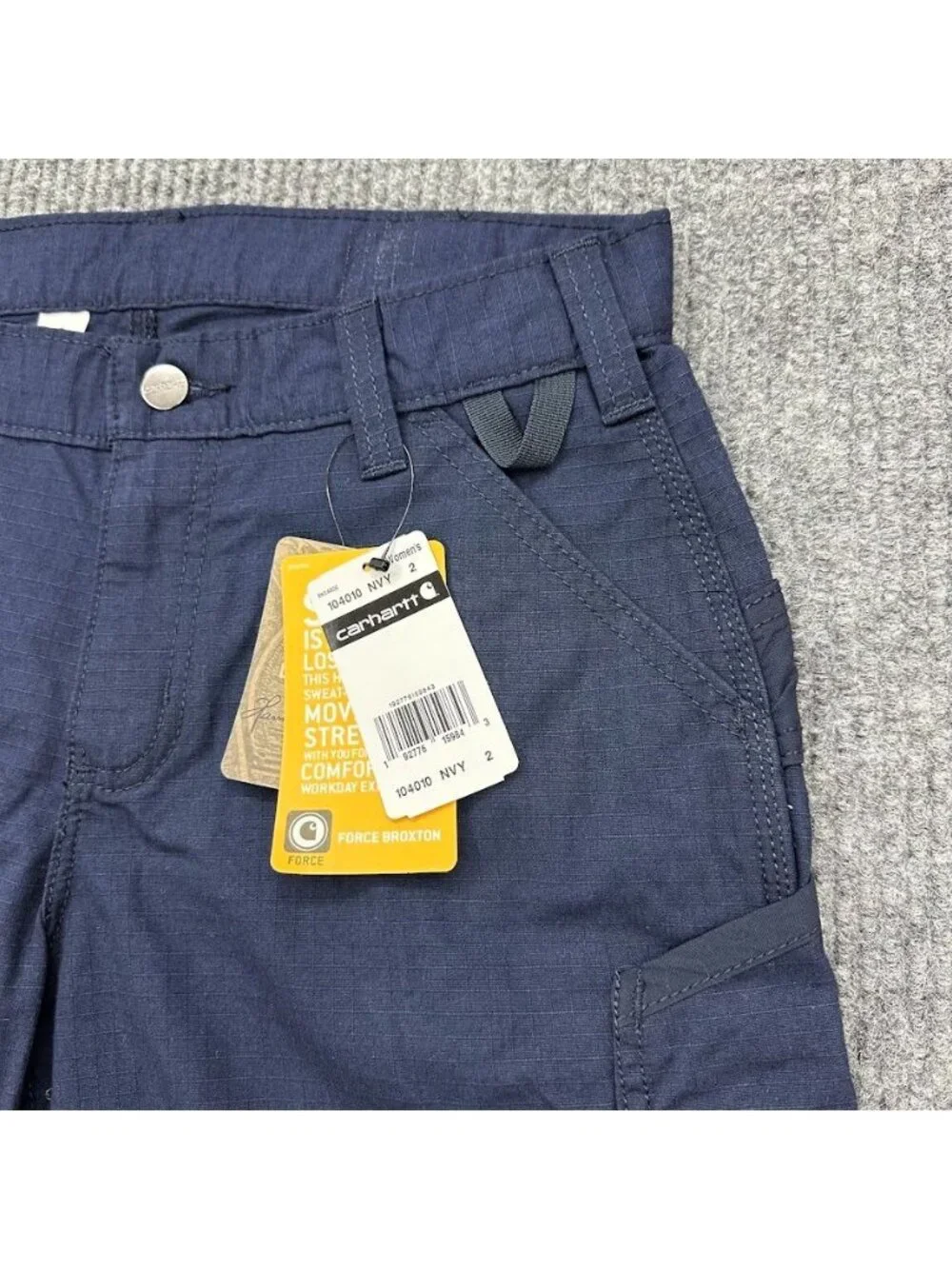 Carhartt Force Broxton Cargo Shorts Utility Pockets Navy Gorpcore Womens 2 NEW